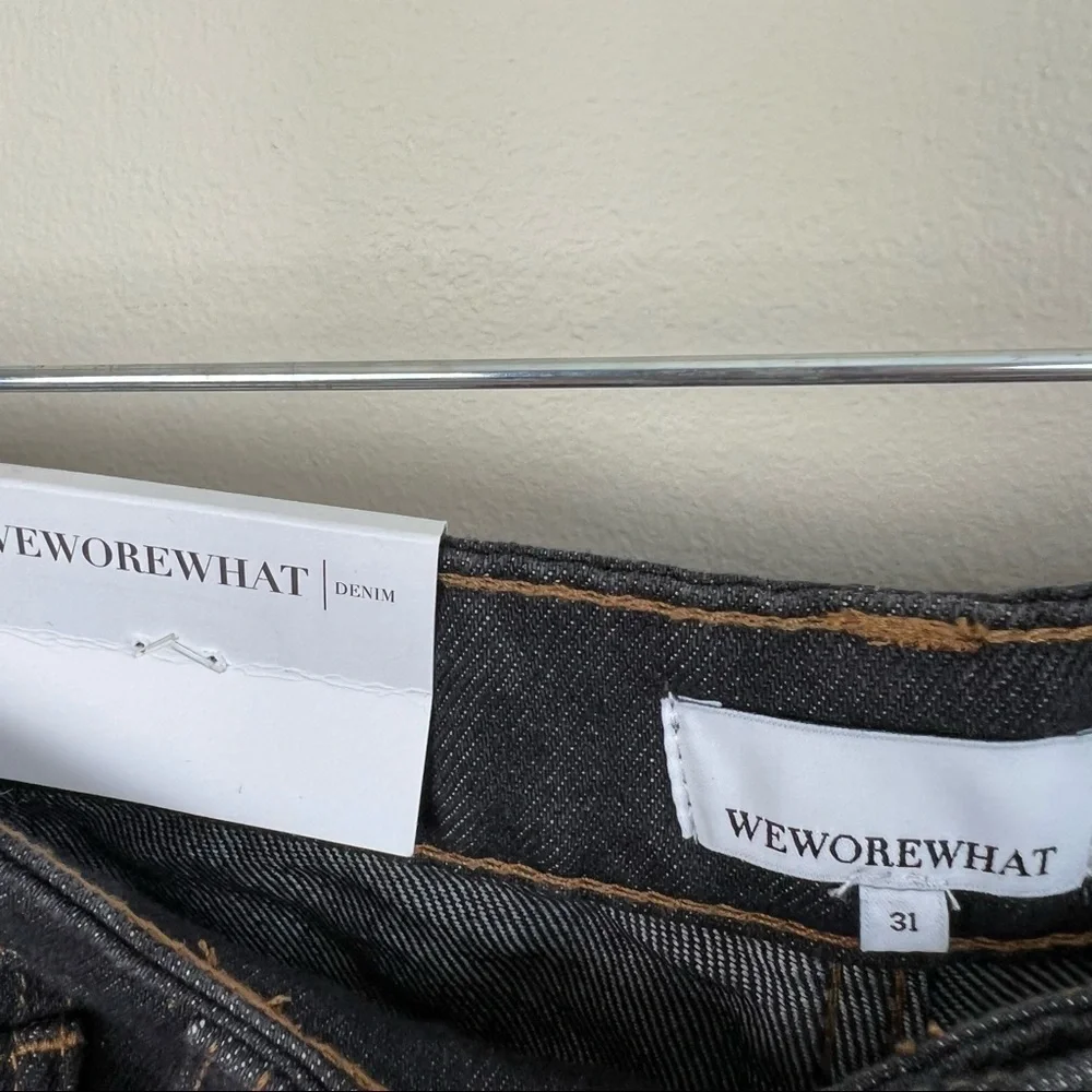 NWT WeWoreWhat High Rise Dad Jean‎ in Dani Blue & Black